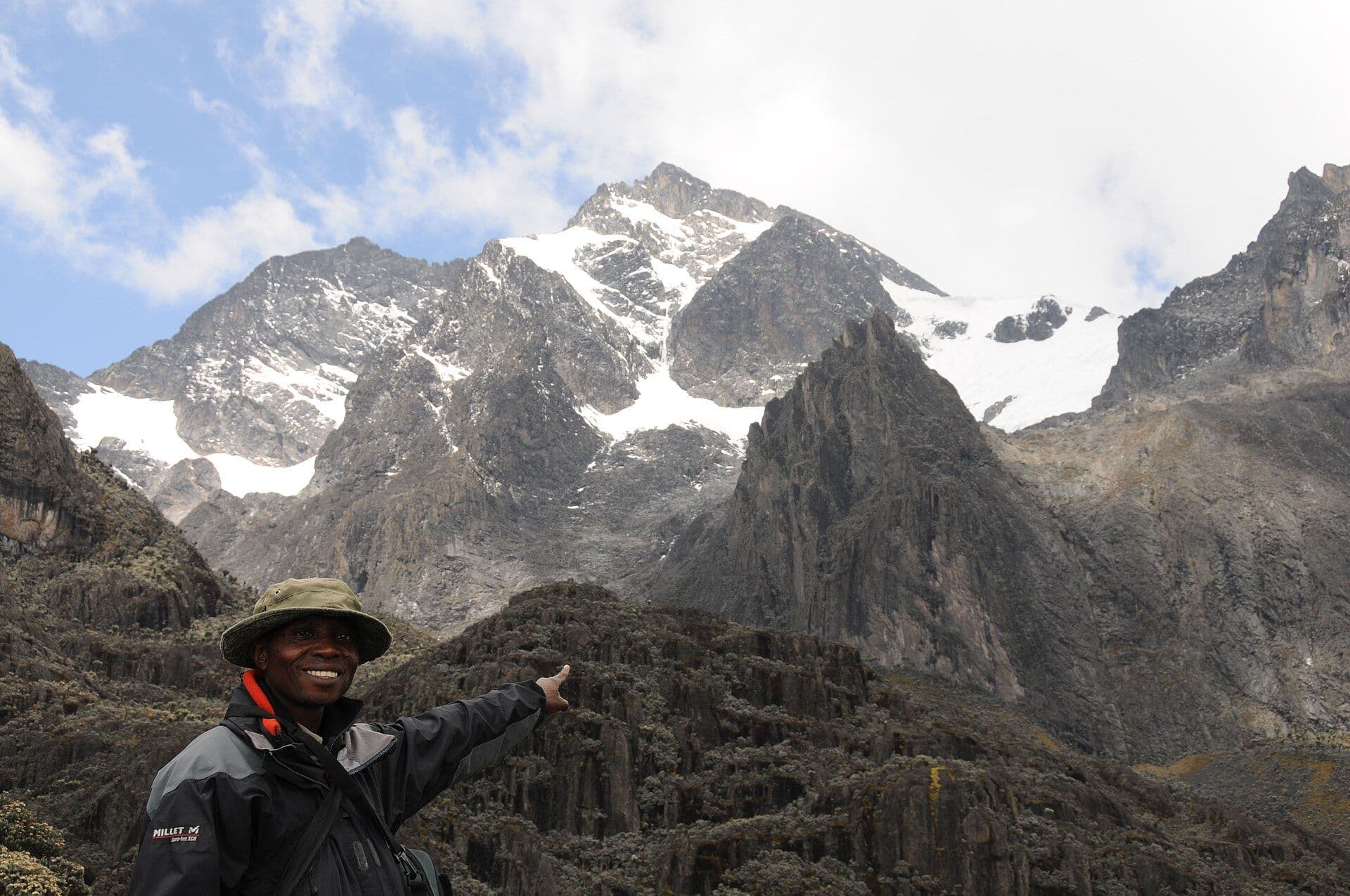 The Ruwenzori from the Congo side, inside Virunga National Park, the side they went up in 1978. Photo: Cai Tjeenk Willink, CC BY-SA 3.0, via Wikimedia Commons.